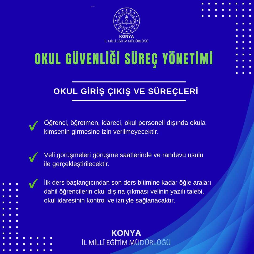 Konya’daki okullara yeni güvenlik kuralları getirildi 12